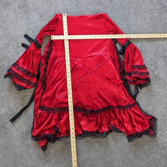 Gothic Red Velvet Red Riding Hood Lolita Costume - Picture 7 of 9